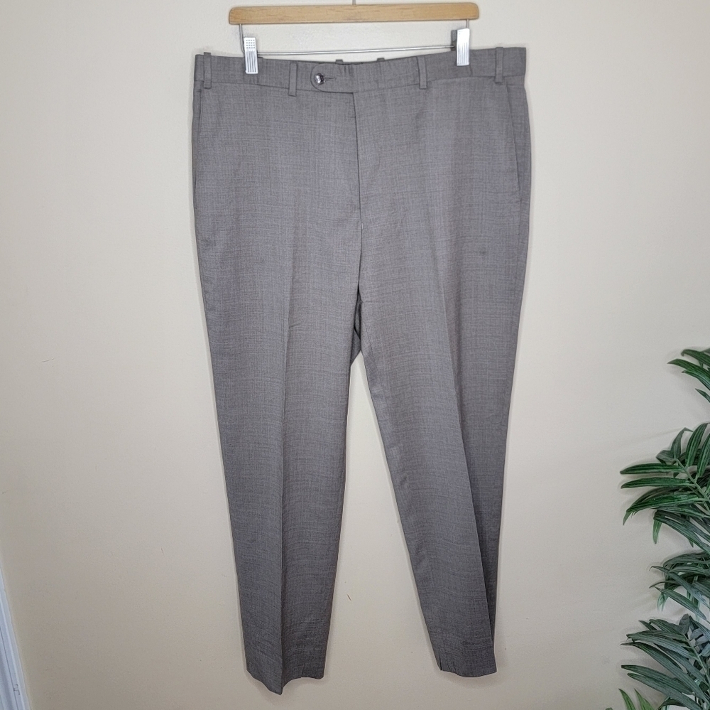 Peter Millar Men's Classic Dress Pants in Taupe Wool Blend Size 38R